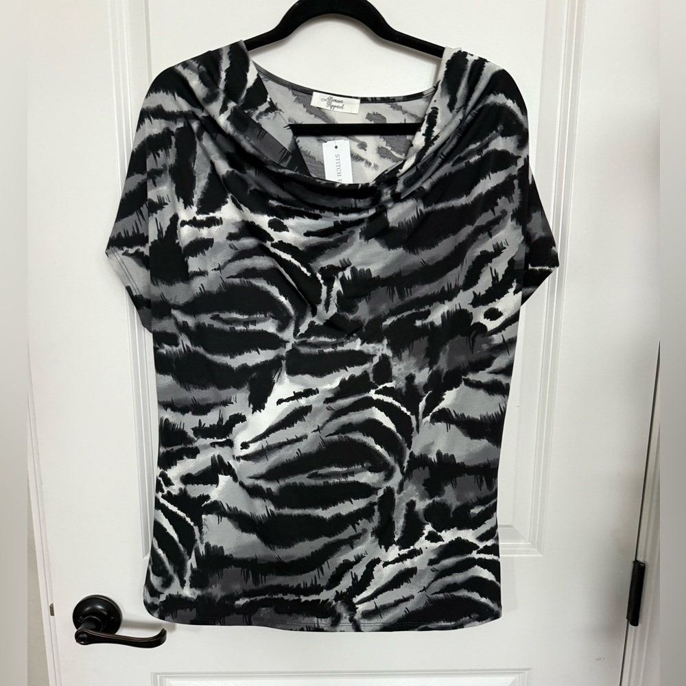 Elegant Zebra Print Women's Blouse
